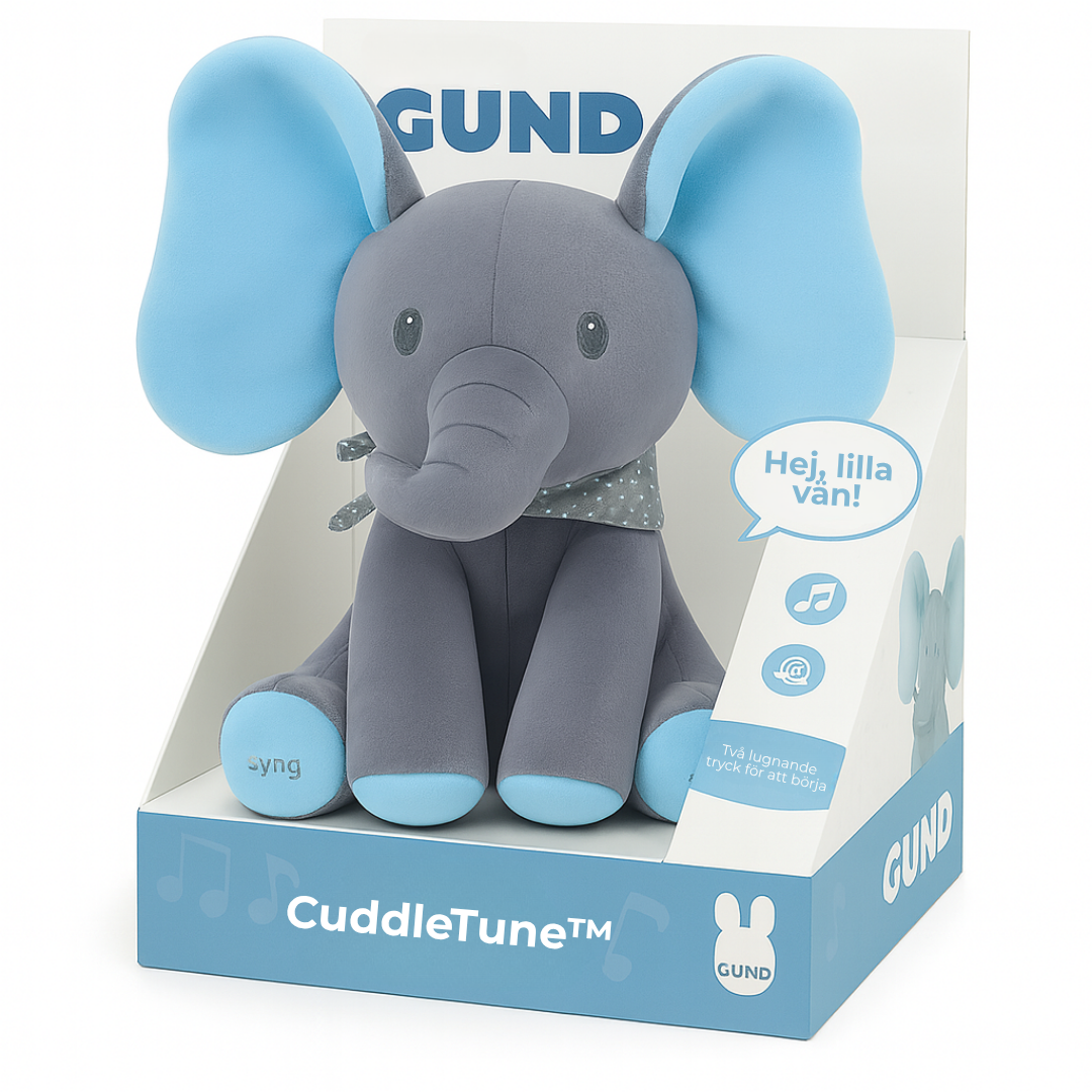 CuddleTune™ | Din musikaliska elefantvän med varma kramar