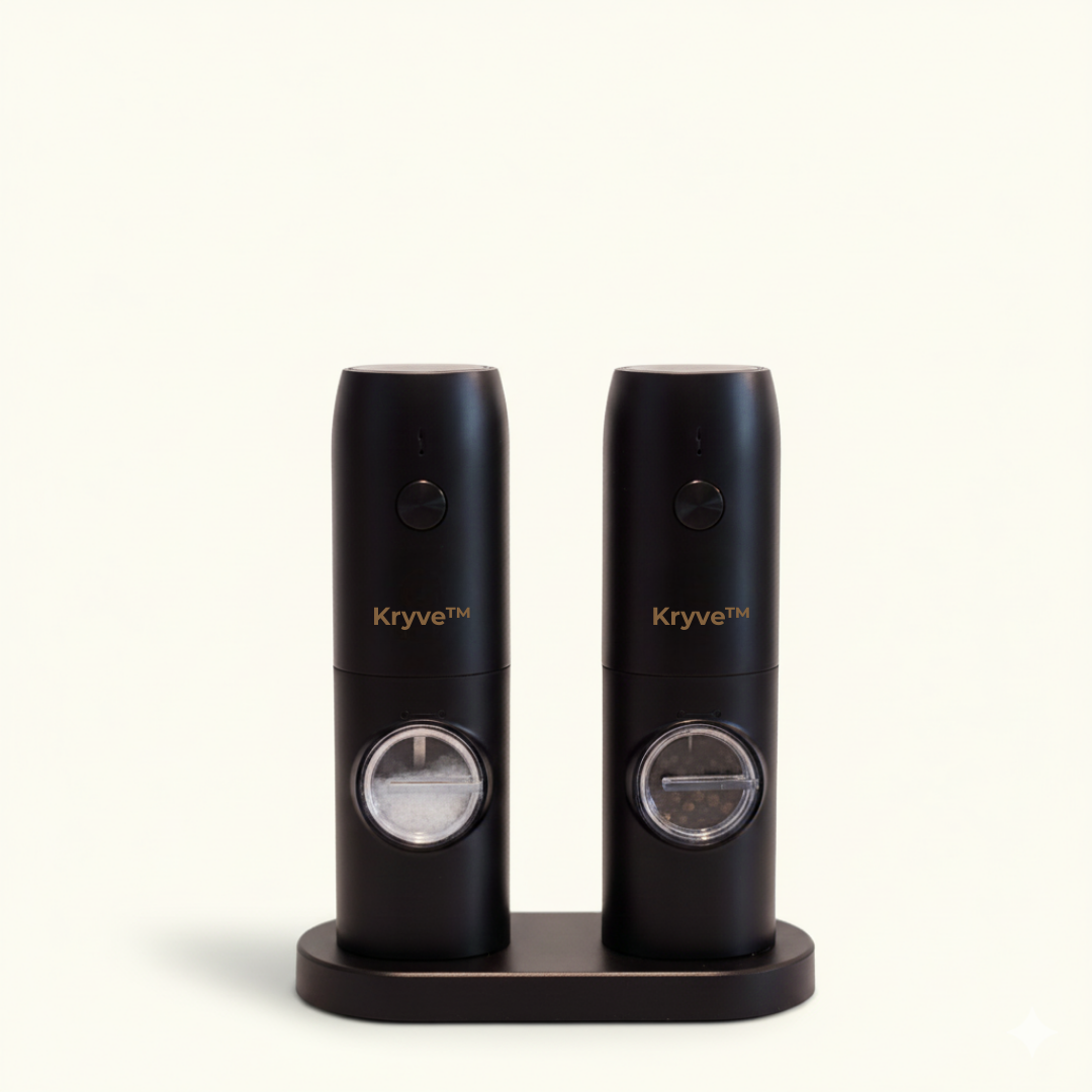 Kryve™ | Lyft din matlagning med detta elektriska salt- och pepparkvarnset—enkel smak inom räckhåll!