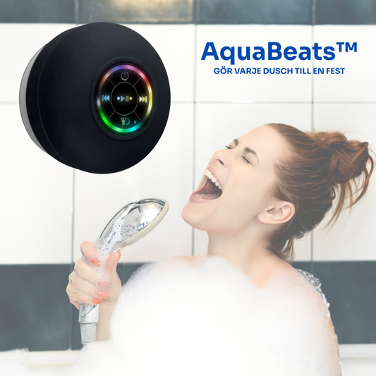 AquaBeats™  | förvandlar din dusch till en konsert med kraftfullt ljud och en LED-ljusshow.