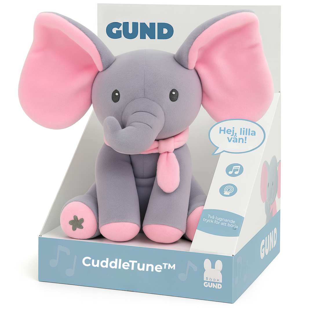 CuddleTune™ | Din musikaliska elefantvän med varma kramar