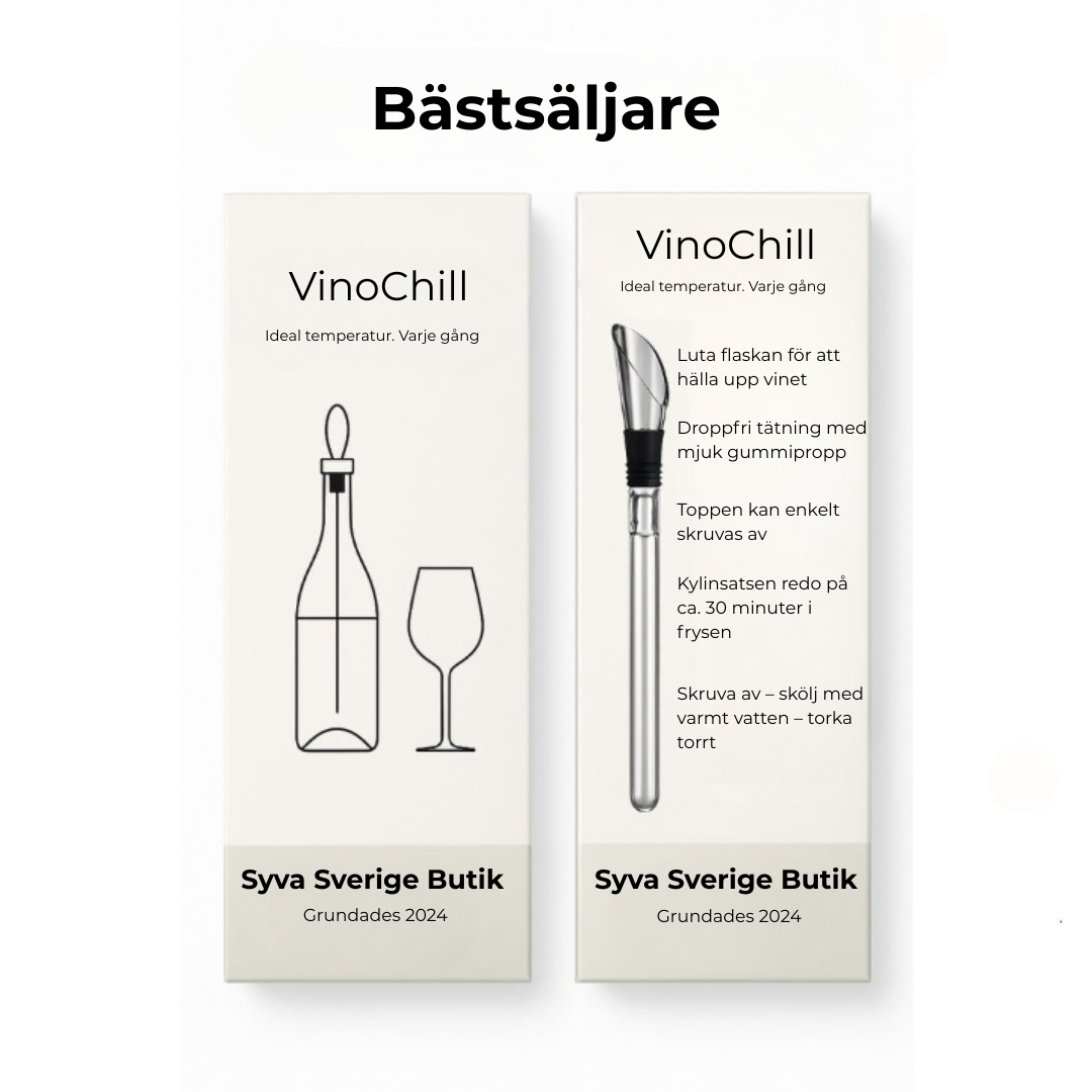 VinoChill™| Upptäck hemligheten bakom perfekt kylt vin på några sekunder