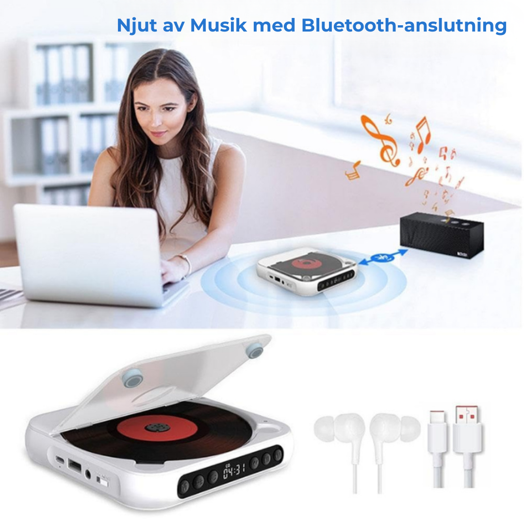 ClassicWave™ | Portabel CD-spelare med Bluetooth och kabelanslutning