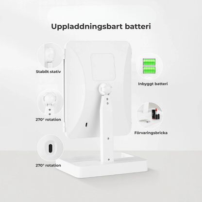 MIRRA™ | Belyst vikbar sminkspegel
