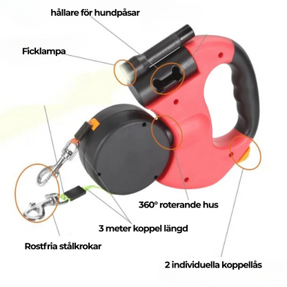 FlexiDuo™ | Det smartaste kopplet du någonsin kommer att ha – för två hundar samtidigt