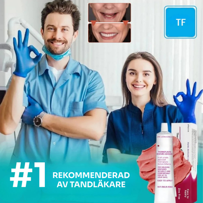 Holdent™ lim | Det termoplastiska proteslimmet som håller dina tänder på plats i 4 dagar utan att lossna.