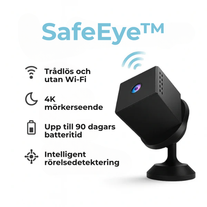 SafeEye™ | Fullständig säkerhet – inga kablar, WiFi eller komplikationer
