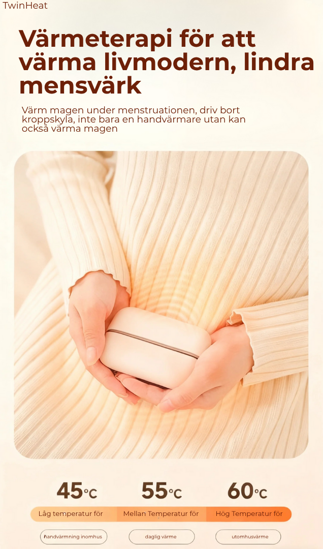 TwinHeat™ | 2-i-1 magnetiska uppladdningsbara handvärmare