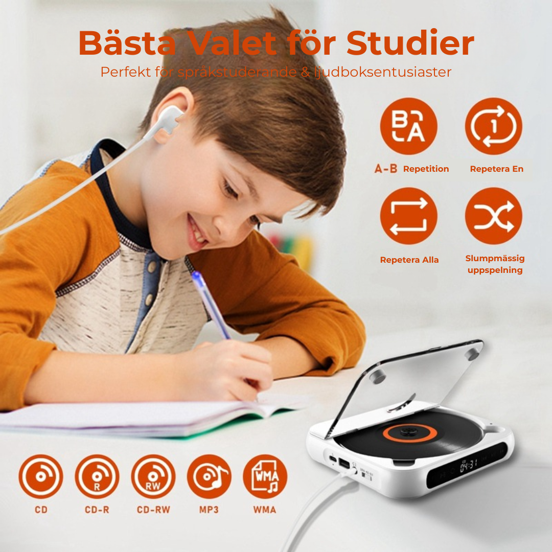 ClassicWave™ | Portabel CD-spelare med Bluetooth och kabelanslutning