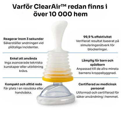 ClearAir™ | Betrodd av tusentals, beprövad för att rädda liv på några sekunder