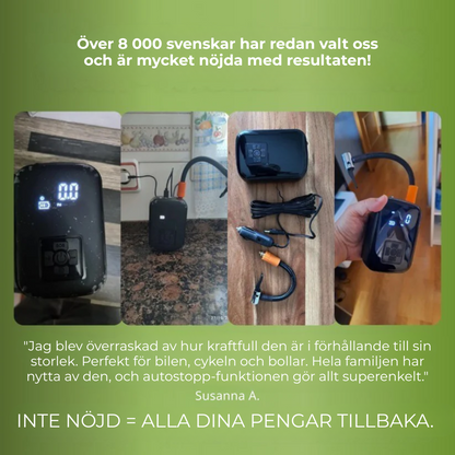 AirCharge Pro™ | Den ultimata bärbara 4-i-1-däckpumpen🚗