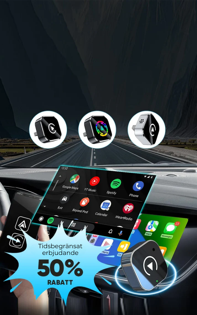 AutoLänk | 2-i-1 Adapter förvandla din bil till en smart cockpit på nolltid