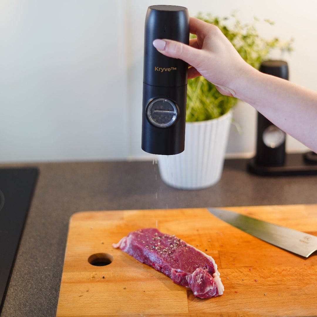 Kryve™ | Lyft din matlagning med detta elektriska salt- och pepparkvarnset—enkel smak inom räckhåll!