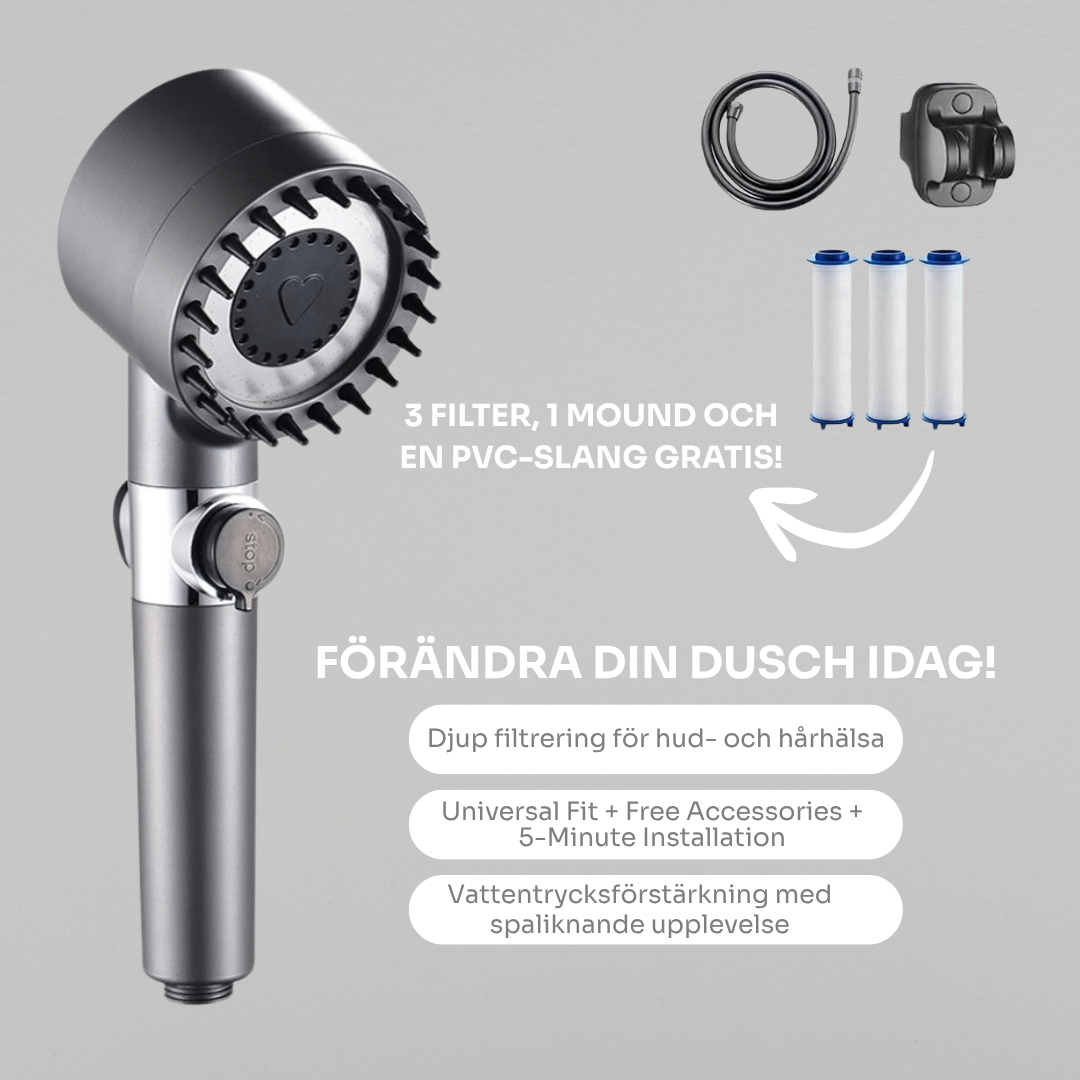 AQUELLE™ | Förvandla din dusch till ett spa – rent vatten, strålande hud och starkare hår med AQUELLE™