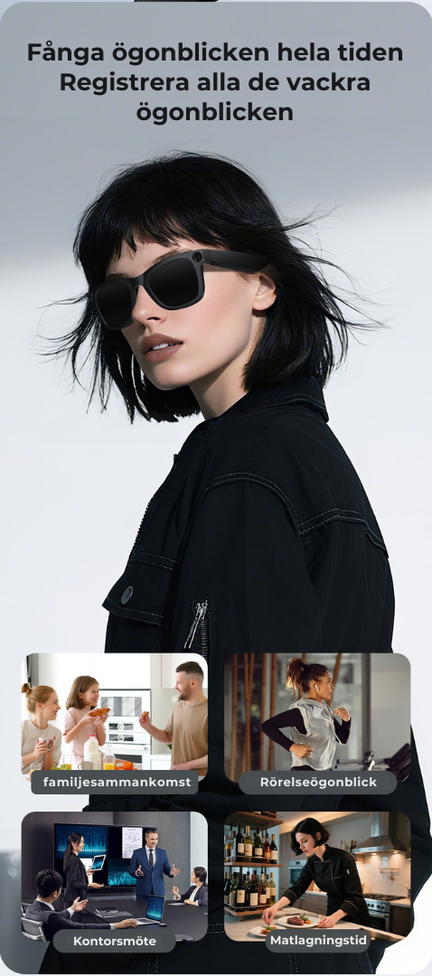 NEOVUE Smart Glasses | 8MP-kameraglasögon med musik- och samtalsfunktioner