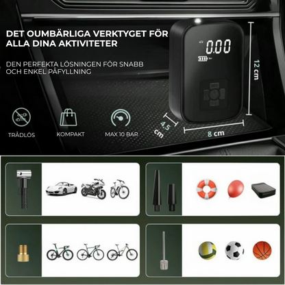 AirCharge Pro™ | Den ultimata bärbara 4-i-1-däckpumpen🚗