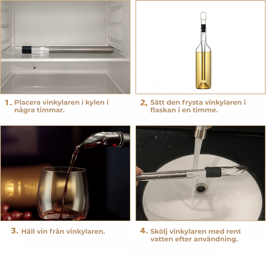VinoChill™| Upptäck hemligheten bakom perfekt kylt vin på några sekunder