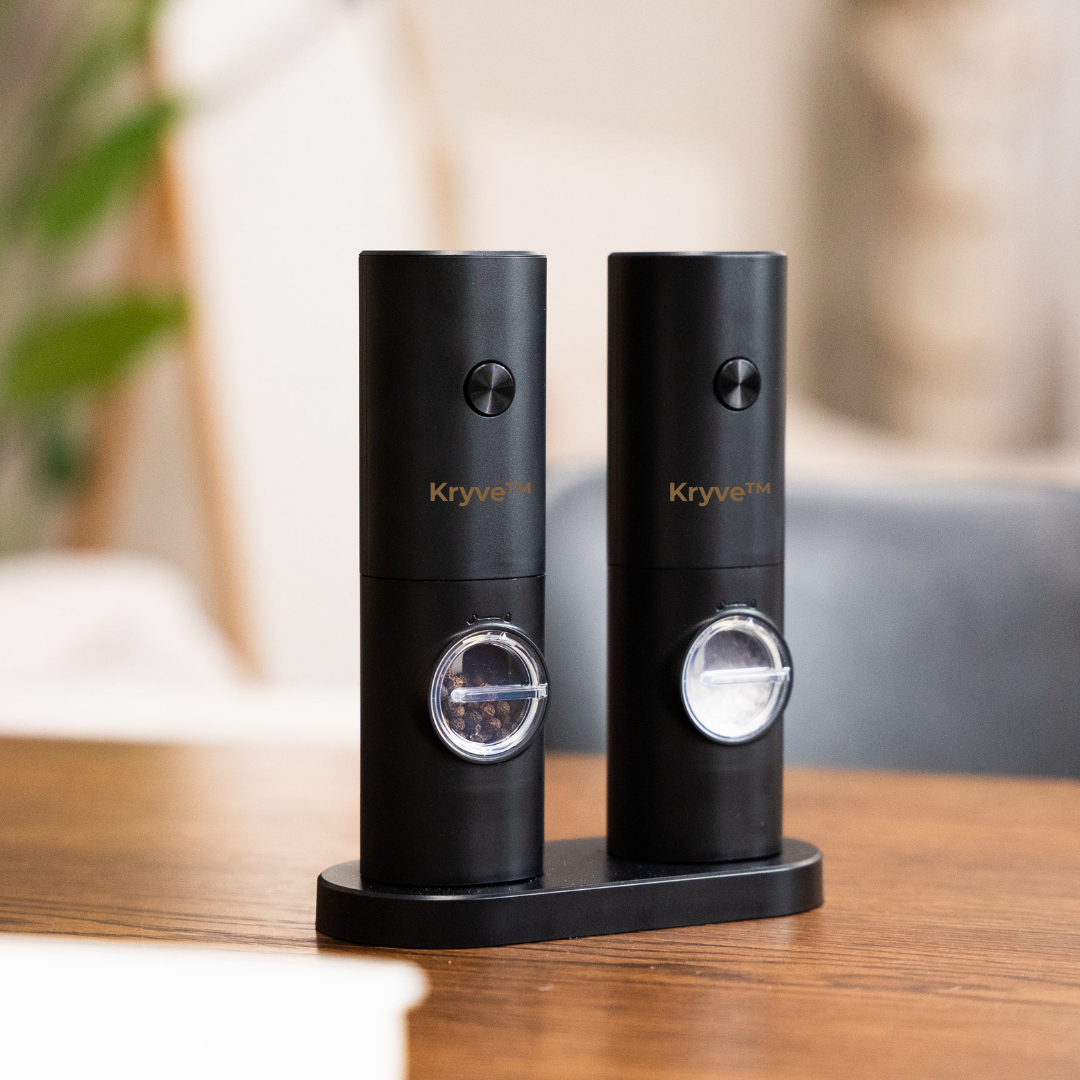 Kryve™ | Lyft din matlagning med detta elektriska salt- och pepparkvarnset—enkel smak inom räckhåll!