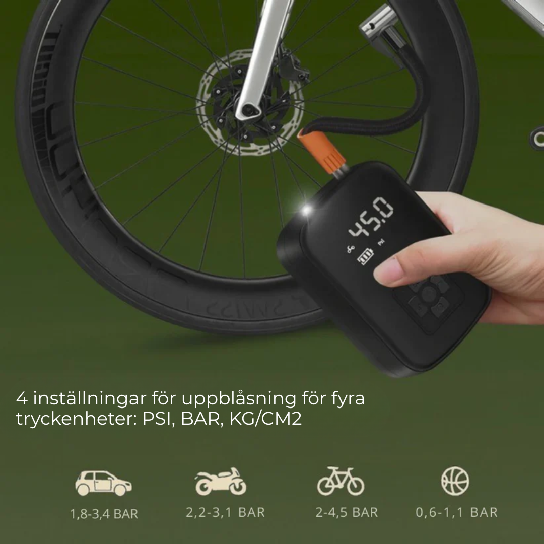 AirCharge Pro™ | Den ultimata bärbara 4-i-1-däckpumpen🚗