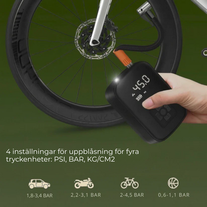 AirCharge Pro™ | Den ultimata bärbara 4-i-1-däckpumpen🚗