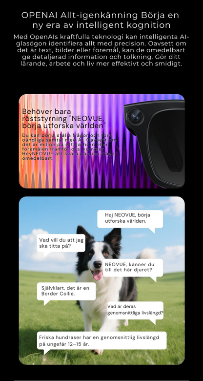 NEOVUE Smart Glasses | 8MP-kameraglasögon med musik- och samtalsfunktioner