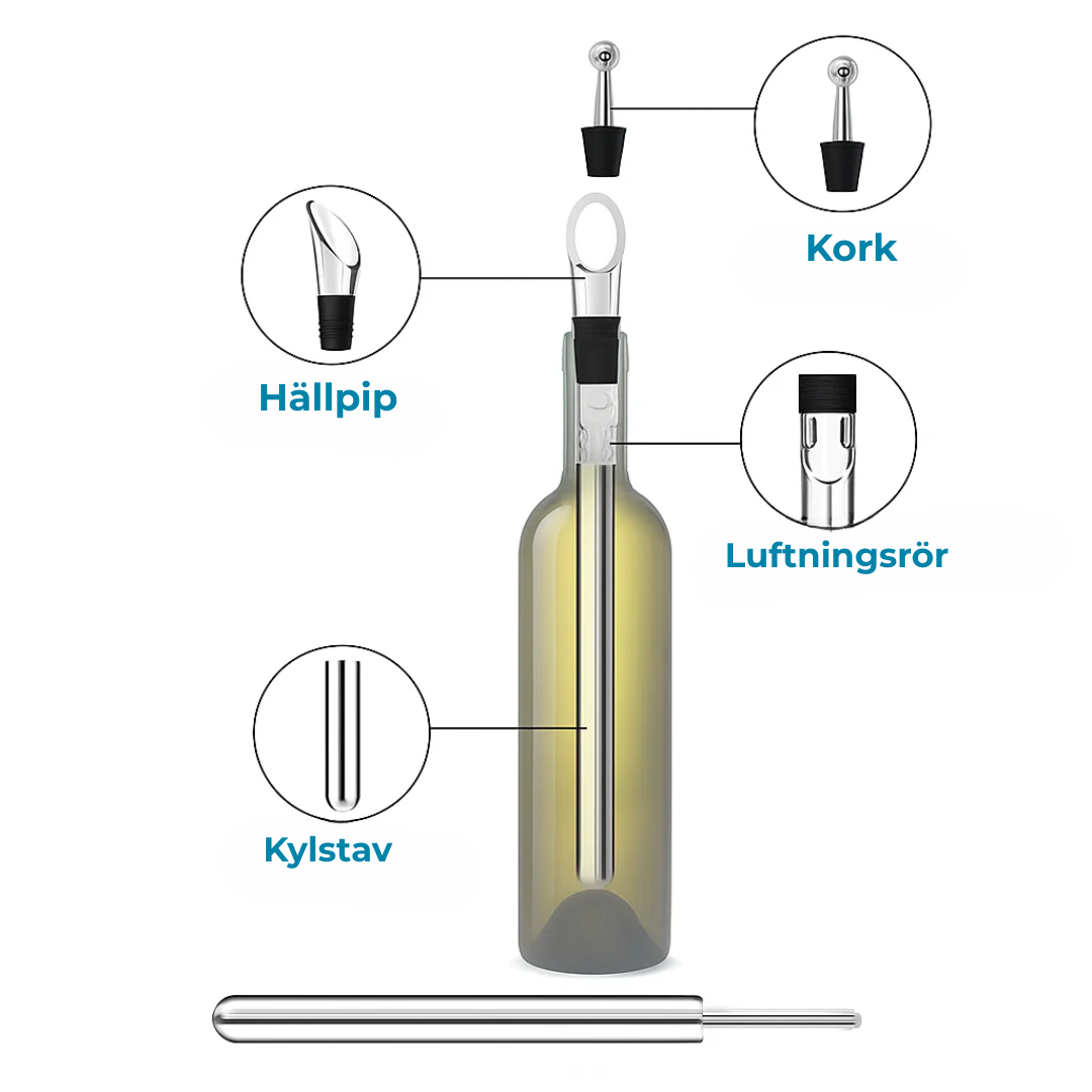 VinoChill™| Upptäck hemligheten bakom perfekt kylt vin på några sekunder